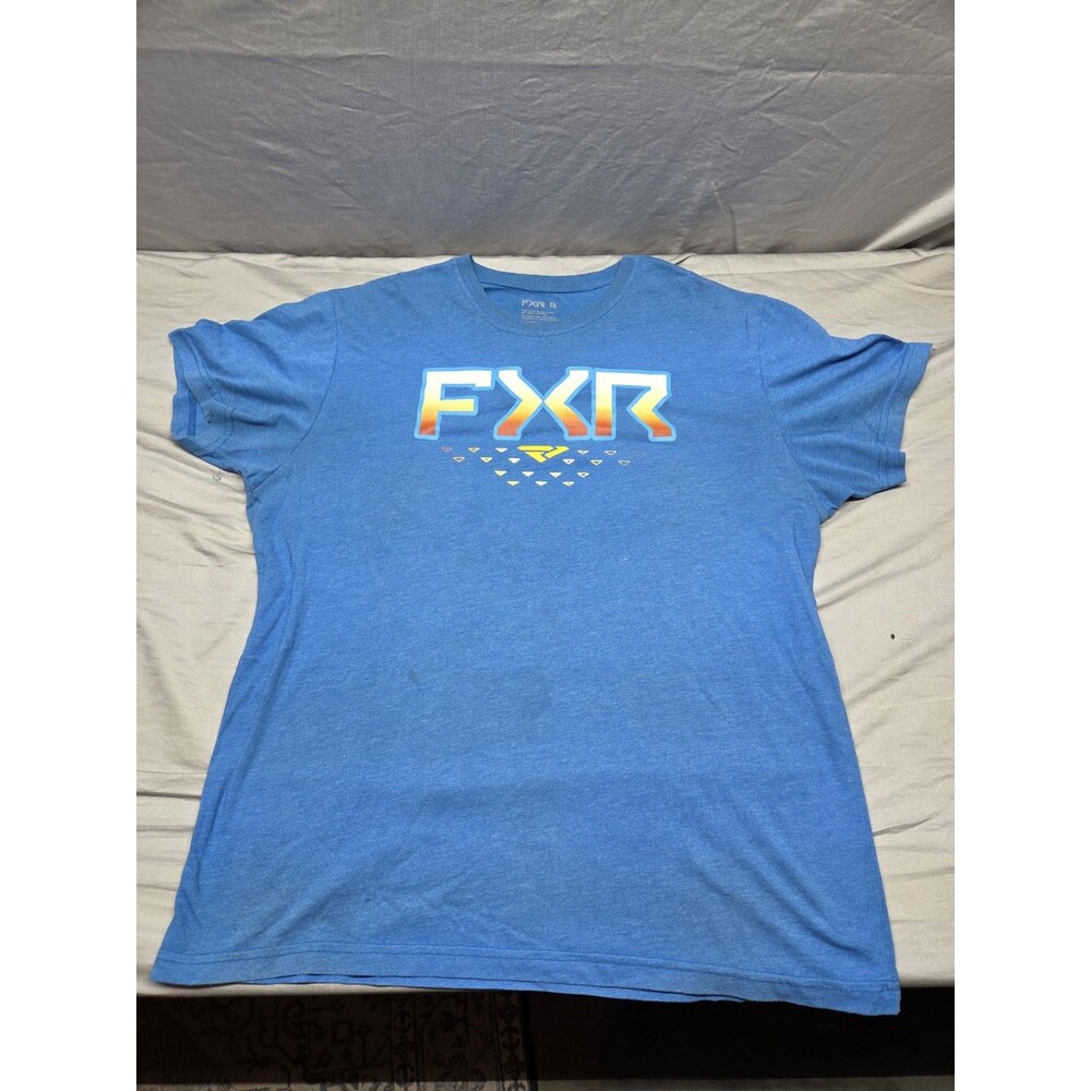 FXR Men's Blue Crewneck, Short Sleeve, Logo XL